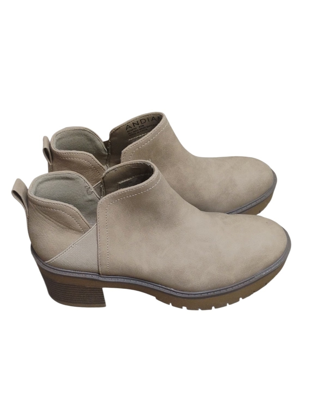 Women's Neutral Taupe Side-Elastic Ankle Booties